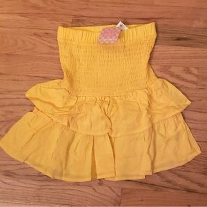 ASCOT & HART Yellow Stretchy Flutter Tiered Skirt